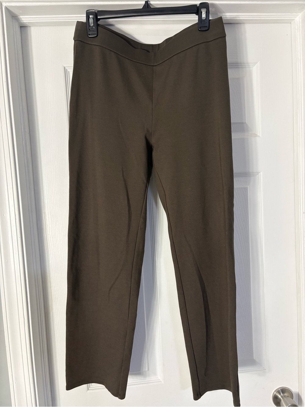 Eileen Fisher Olive Green Straight-Leg Ponte Pants